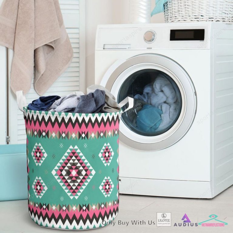 Ethnic Geometric Pink Pattern Laundry Basket - You tried editing this time?
