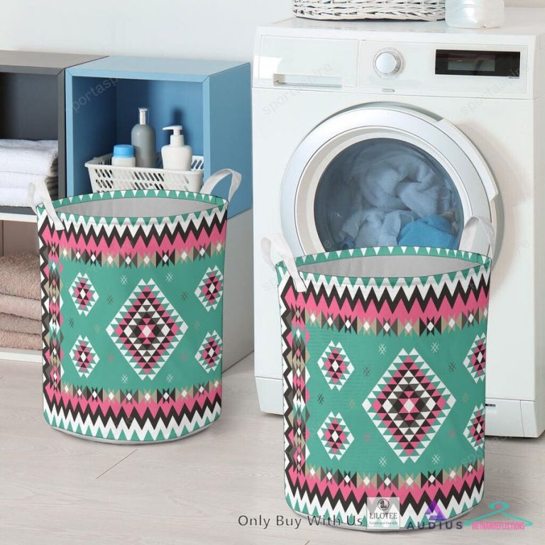 Ethnic Geometric Pink Pattern Laundry Basket - Beauty queen