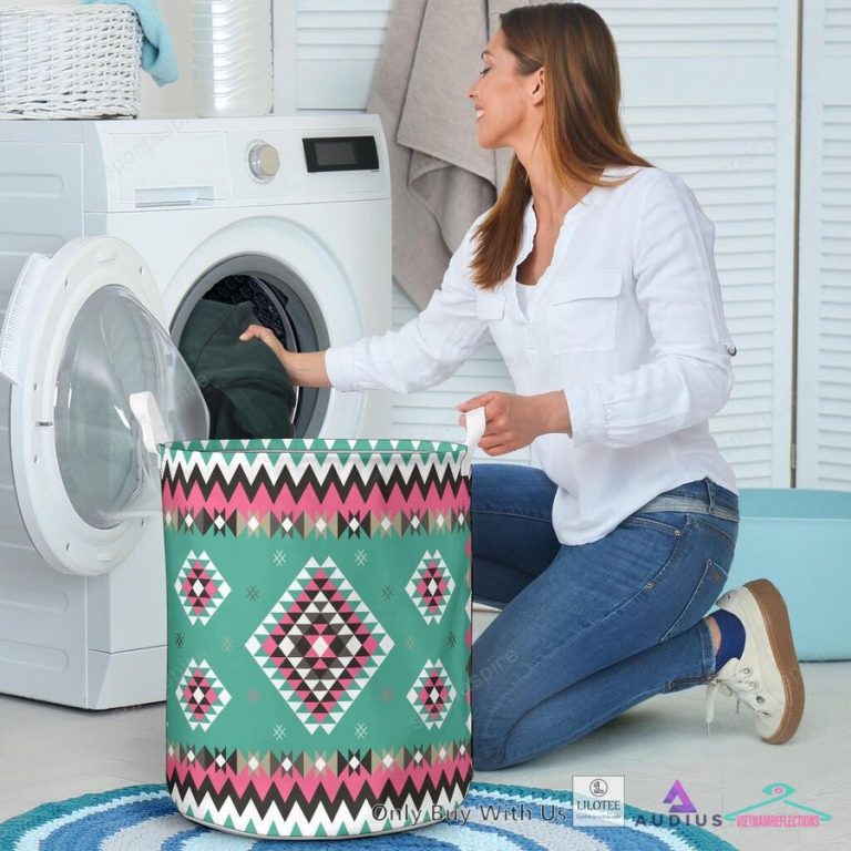 Ethnic Geometric Pink Pattern Laundry Basket - It is more than cute