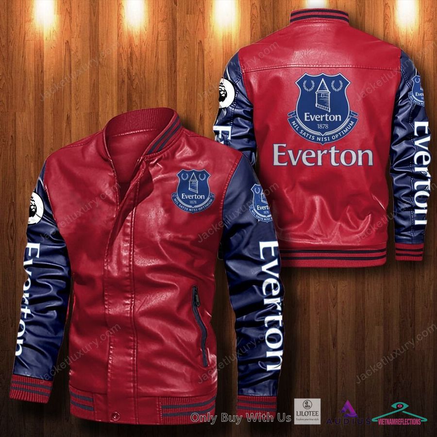NEW Everton F.C Bomber Leather Jacket 5
