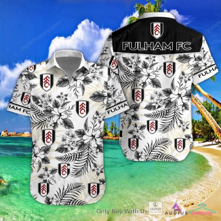 NEW Fulham Hibiscus Hawaiian Shirt, Short 3