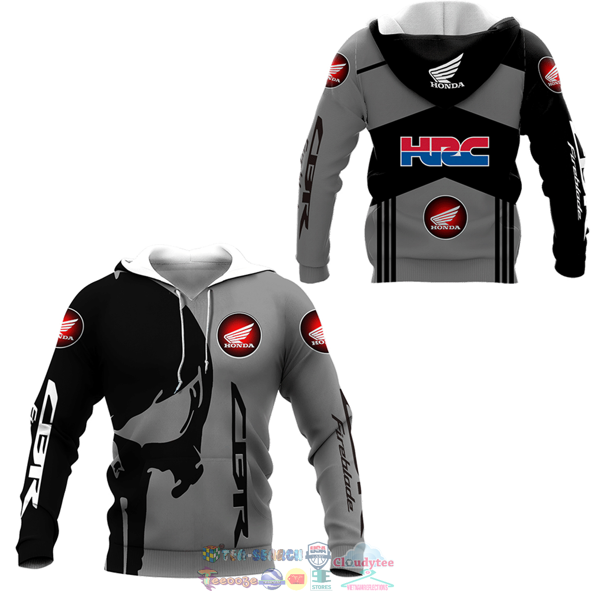 Honda CBR Skull ver 2 3D hoodie and t-shirt
