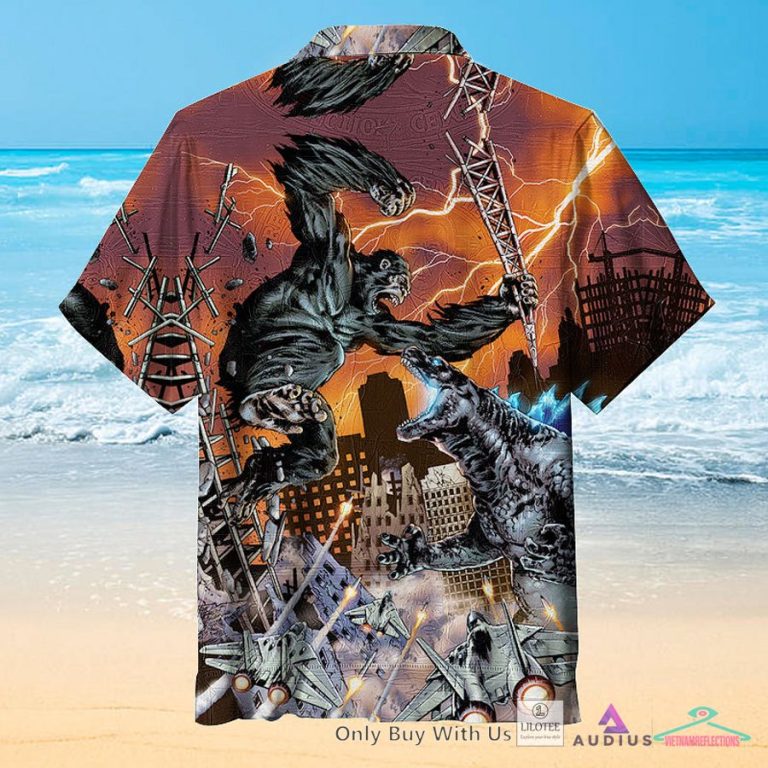Godzilla vs King Kong Casual Hawaiian Shirt - I like your dress, it is amazing