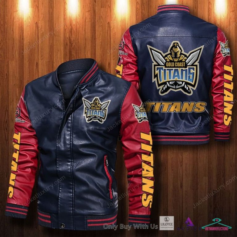 Gold Coast Titans Bomber Leather Jacket - Generous look