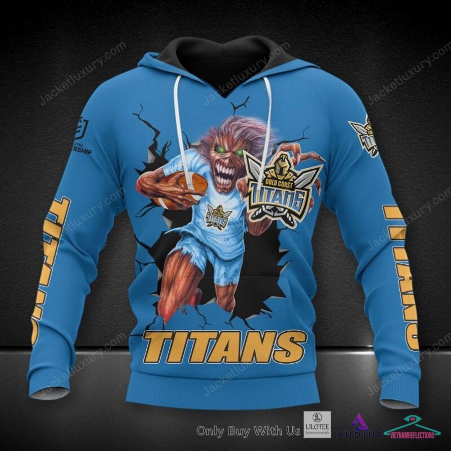 NEW Gold Coast Titans Iron Maiden Blue Hoodie, Shirt