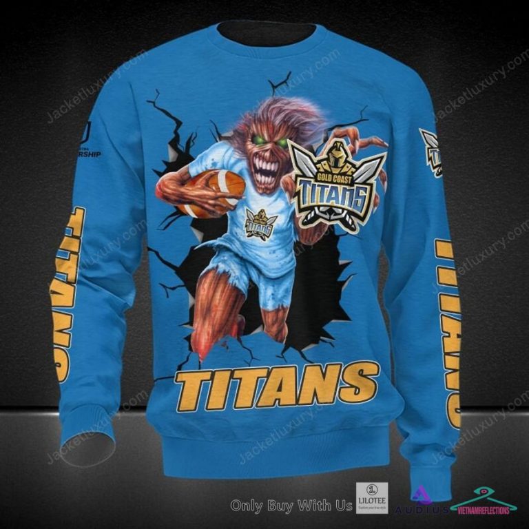 NEW Gold Coast Titans Iron Maiden Blue Hoodie, Shirt