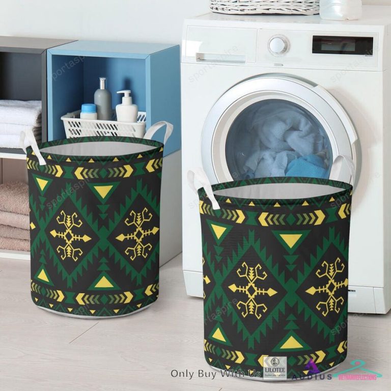 Green Pattern Native American Laundry Basket - It is too funny
