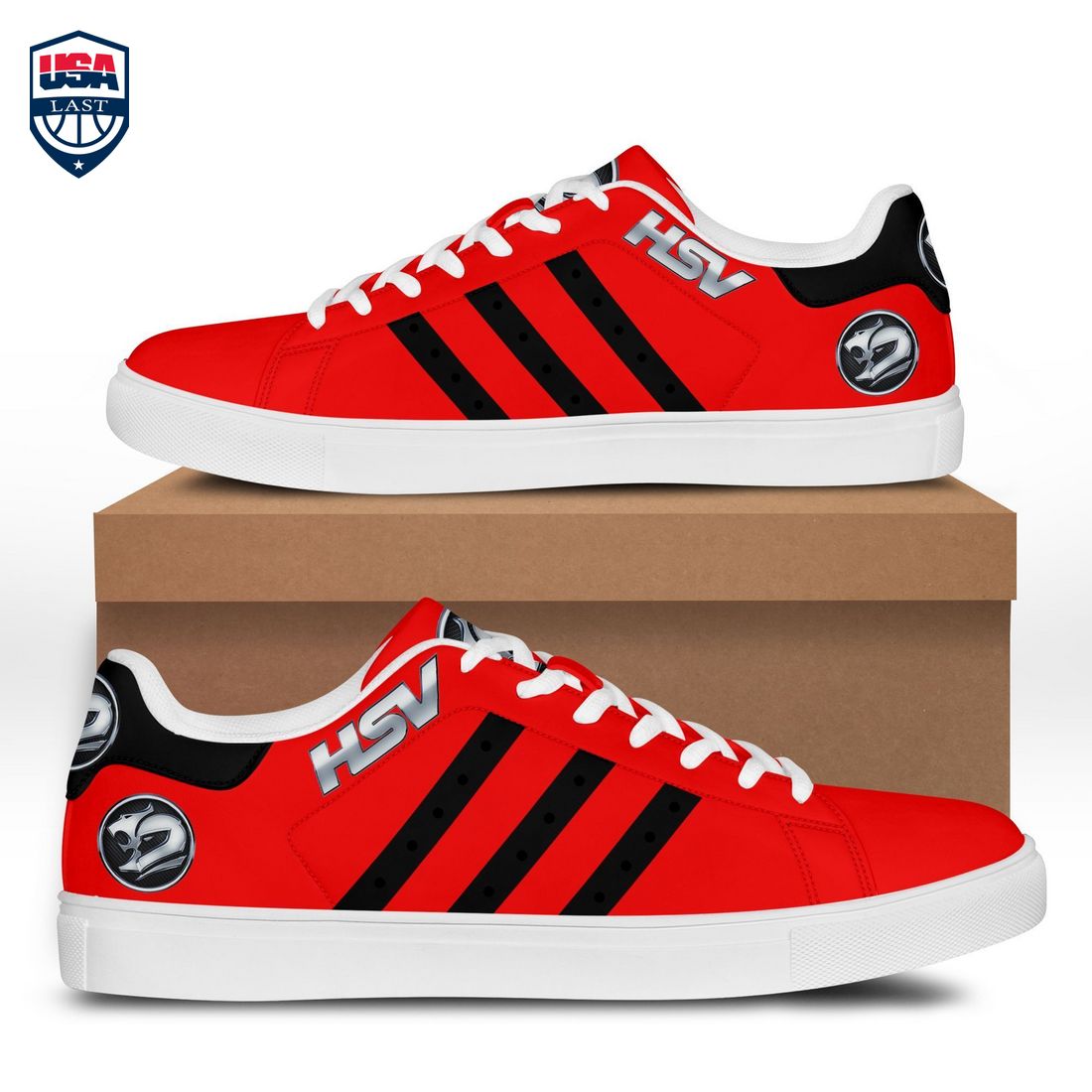 HSV Black Stripes Style 3 Stan Smith Low Top Shoes