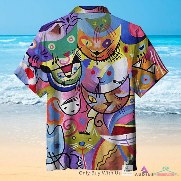 Kandinsky's Cats Canvas Print Casual Hawaiian Shirt - Nice shot bro