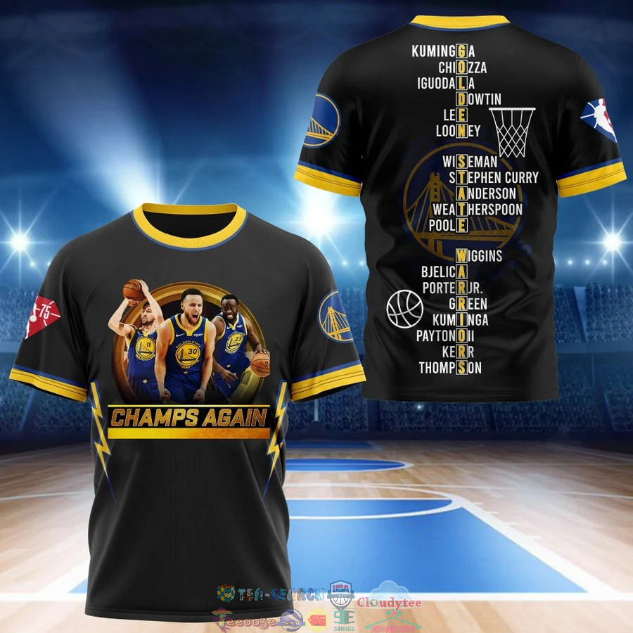 Golden State Warriors Champs Again 3D Shirt 2