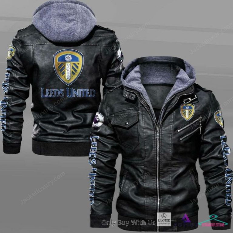 NEW Leeds United F.C Leather Jacket 3