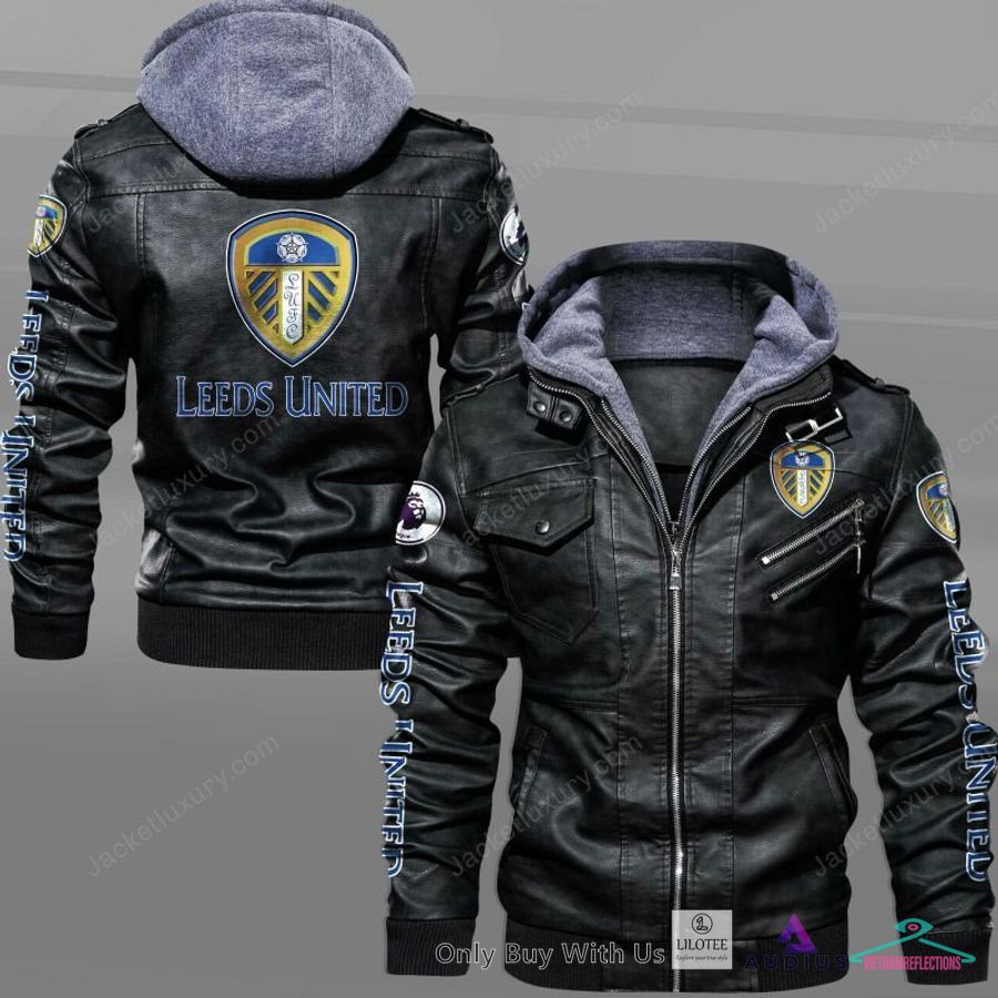 NEW Leeds United F.C Leather Jacket 1