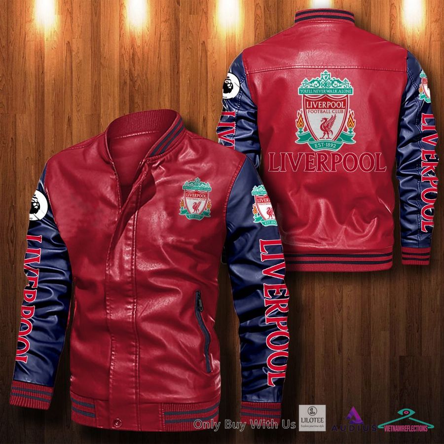 NEW Liverpool F.C Bomber Leather Jacket 5
