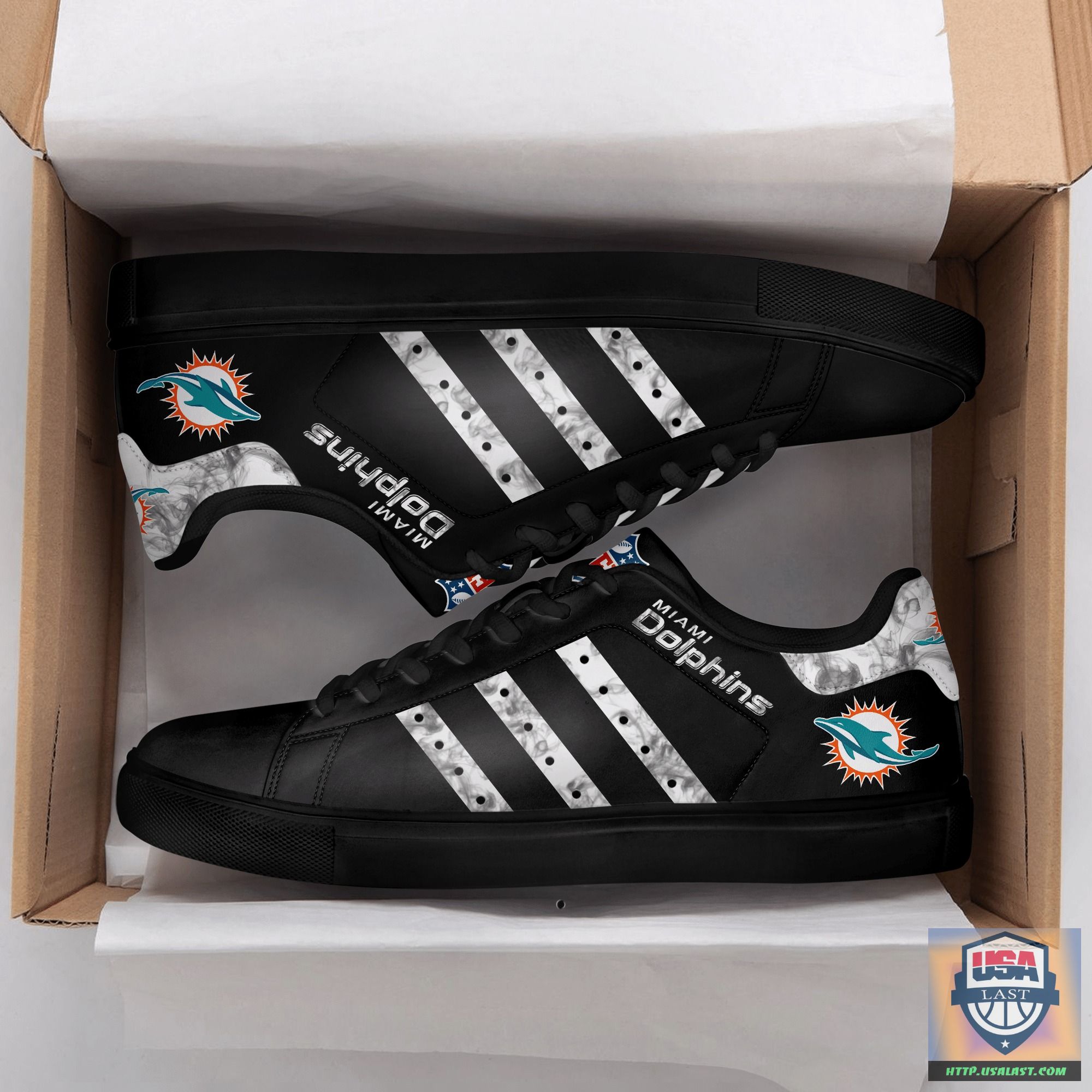 Miami Dolphins NFL Black Stan Smith Shoes