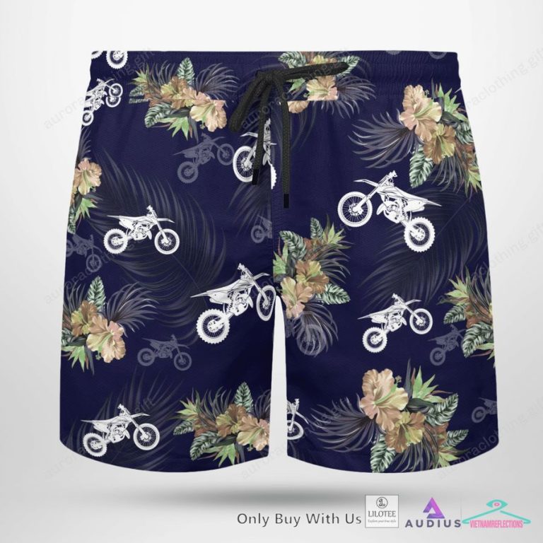 Love Dirt Bikes Navy Hawaiian Shirt, Short - Royal Pic of yours