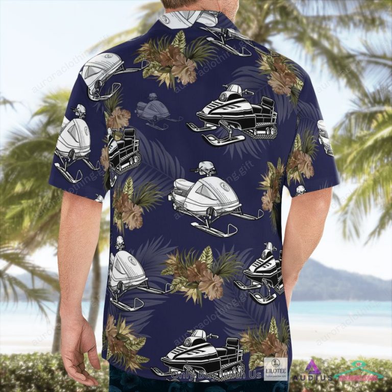 Love Snowmobiles Navy Hawaiian Shirt, Short - Damn good