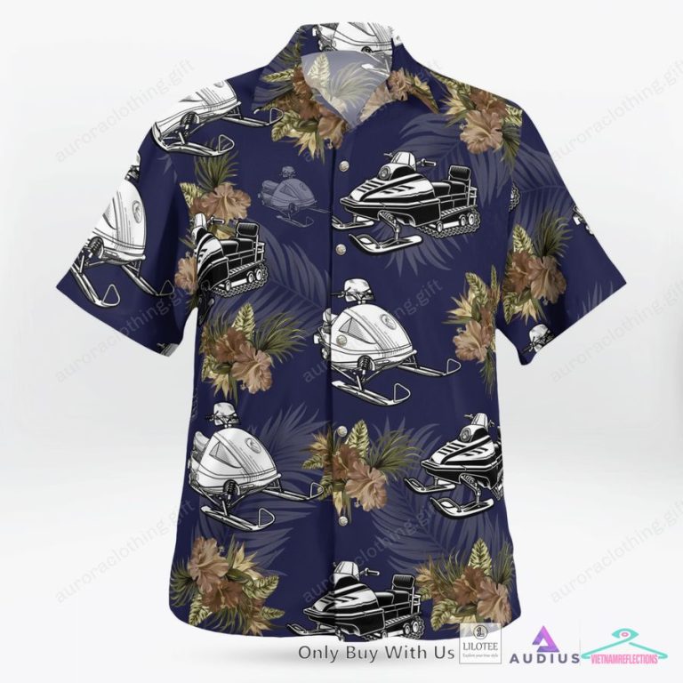 Love Snowmobiles Navy Hawaiian Shirt, Short - You look lazy
