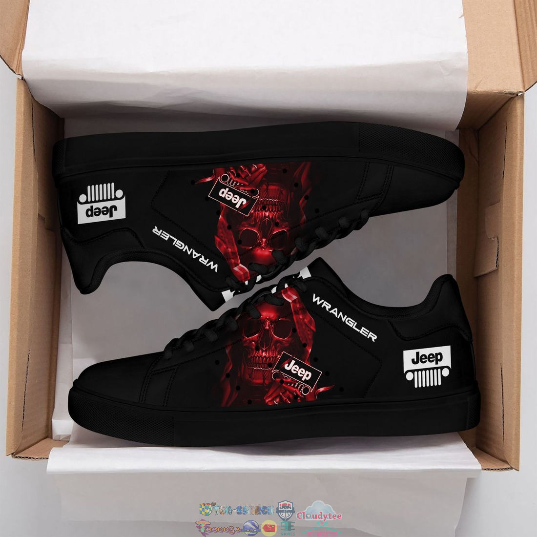 Jeep Wrangler Red Skull Stan Smith Low Top Shoes