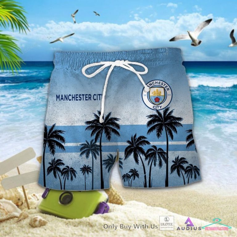 NEW Manchester City F.C Coconut Hawaiian Shirt, Short 12