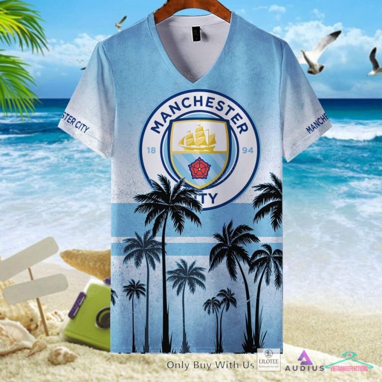 NEW Manchester City F.C Coconut Hawaiian Shirt, Short 14
