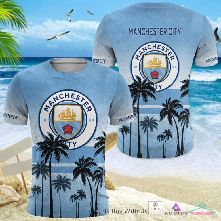 NEW Manchester City F.C Coconut Hawaiian Shirt, Short 18