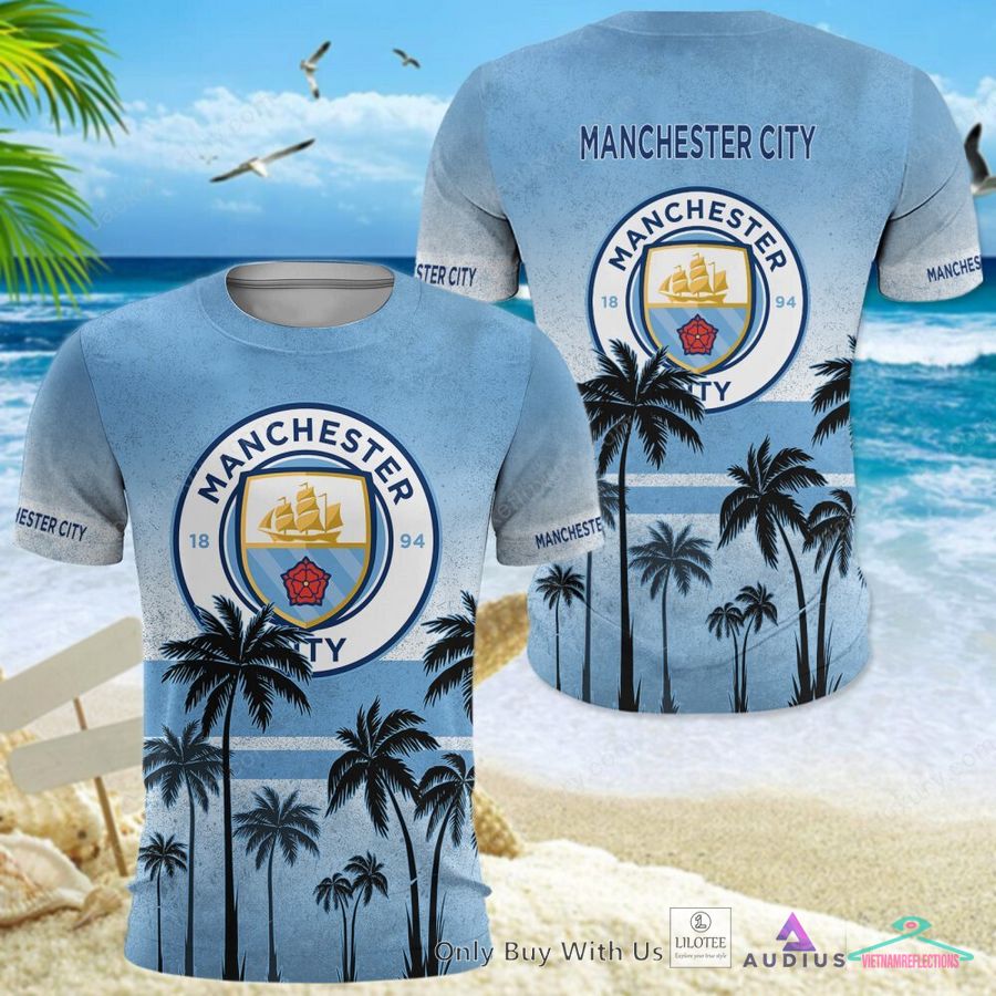 NEW Manchester City F.C Coconut Hawaiian Shirt, Short 8