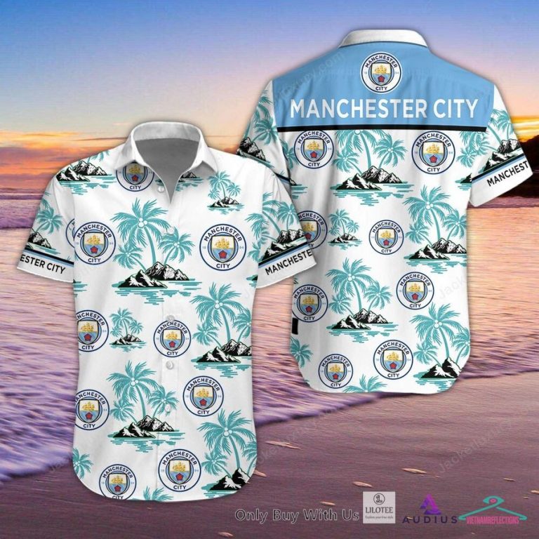 NEW Manchester City F.C Hawaiian Shirt, Short 3