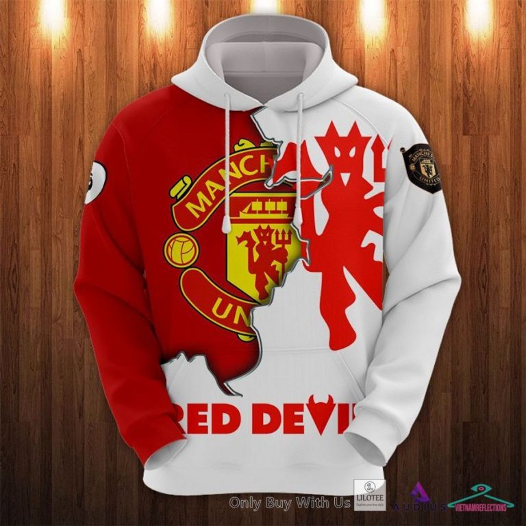 NEW Manchester United Red Devils White red Hoodie, Pants 11
