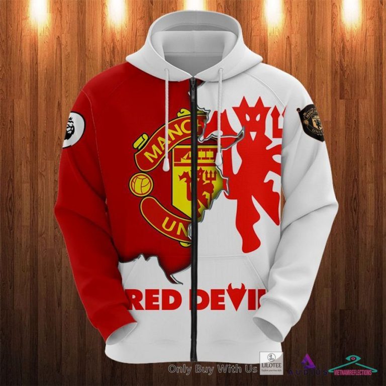 NEW Manchester United Red Devils White red Hoodie, Pants 13