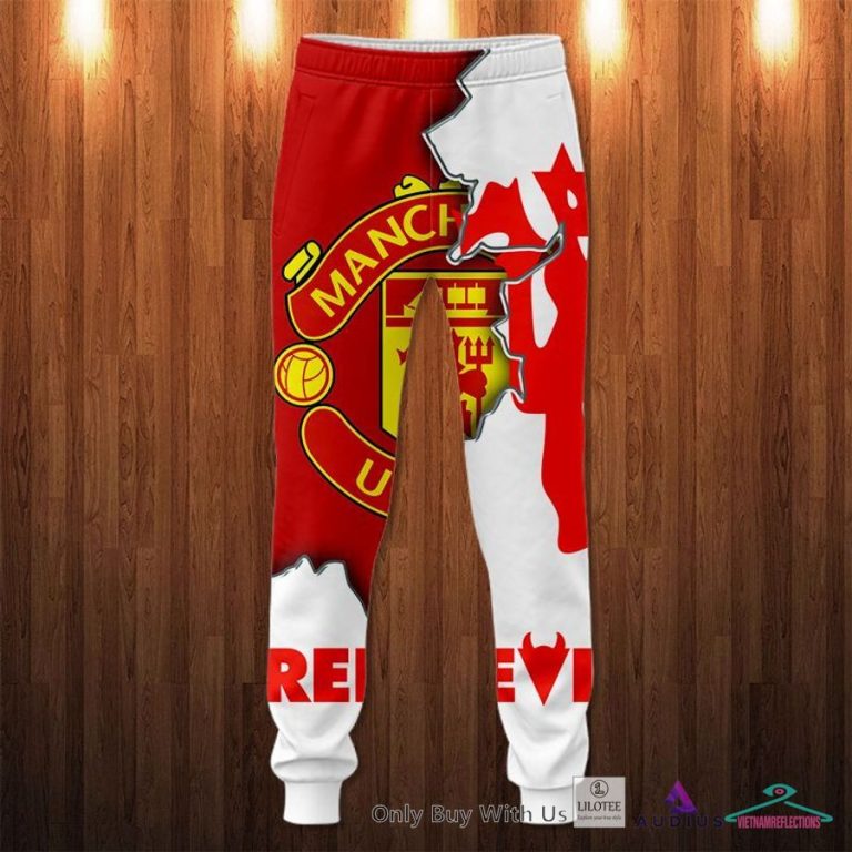 NEW Manchester United Red Devils White red Hoodie, Pants 15