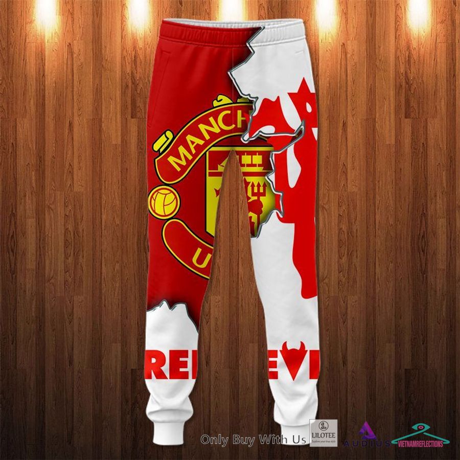 NEW Manchester United Red Devils White red Hoodie, Pants 5
