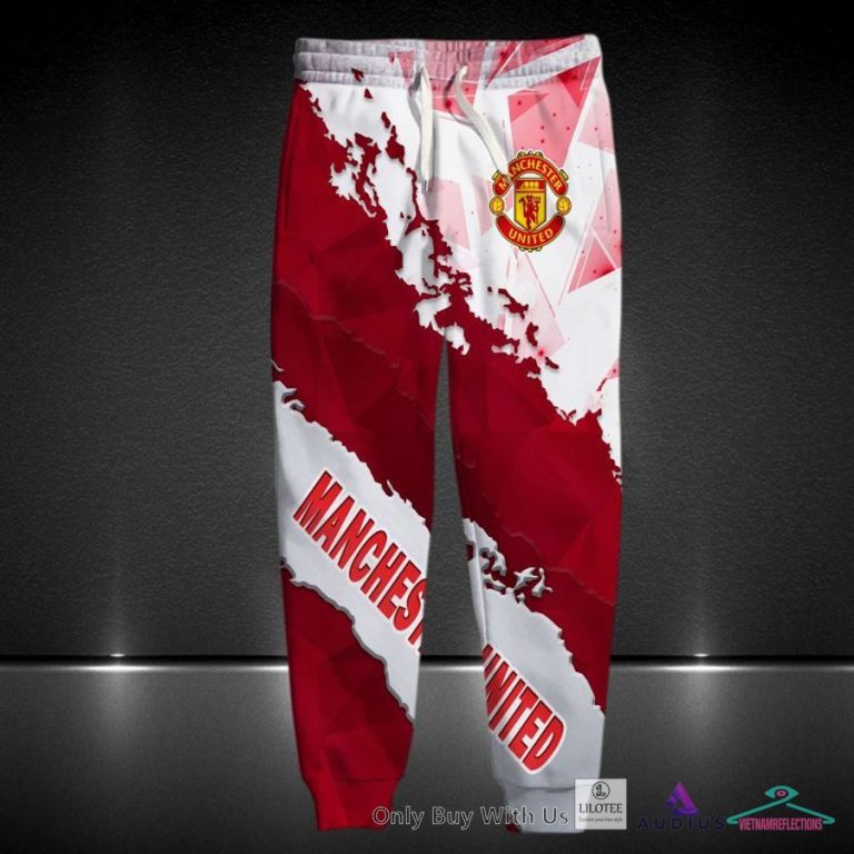 NEW Manchester United Red White Hoodie, Pants 15