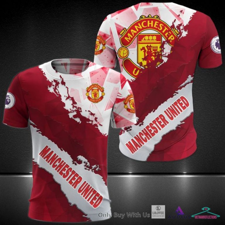 NEW Manchester United Red White Hoodie, Pants 18