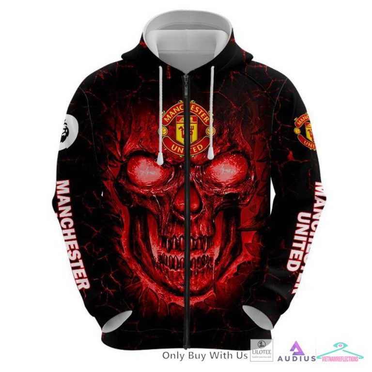 NEW Manchester United Skull Hoodie, Pants 13