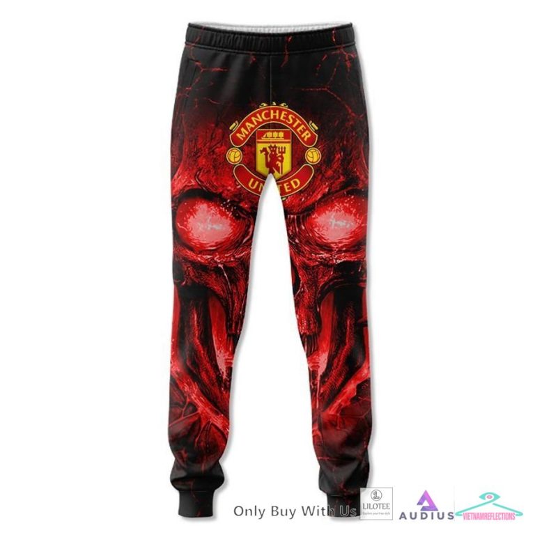 NEW Manchester United Skull Hoodie, Pants 15
