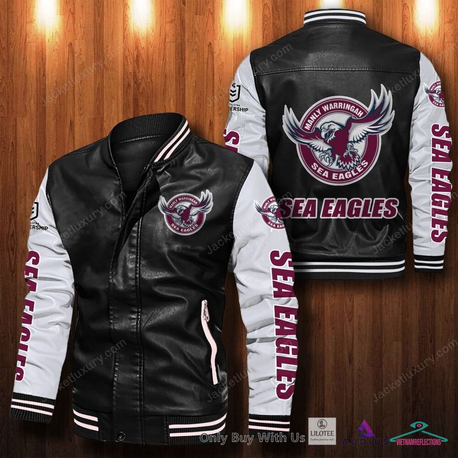 Manly Warringah Sea Eagles Bomber Leather Jacket - You look different and cute