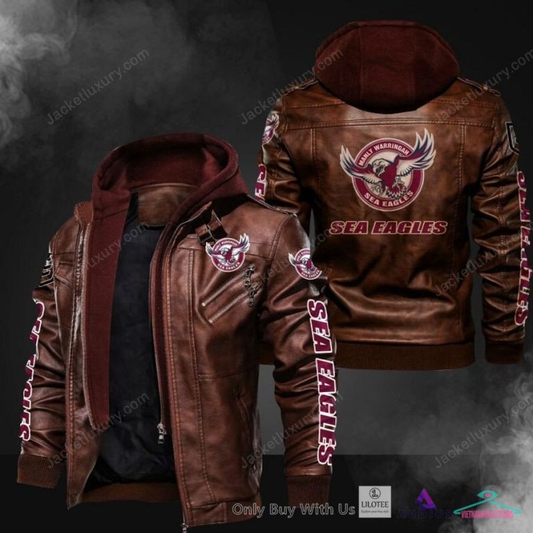 Manly Warringah Sea Eagles logo Leather Jacket - Eye soothing picture dear