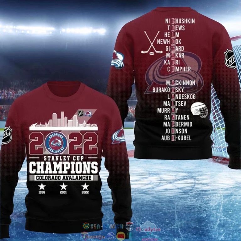 2022 Stanley Cup Champions Colorado Avalanche Red 3D Shirt 6