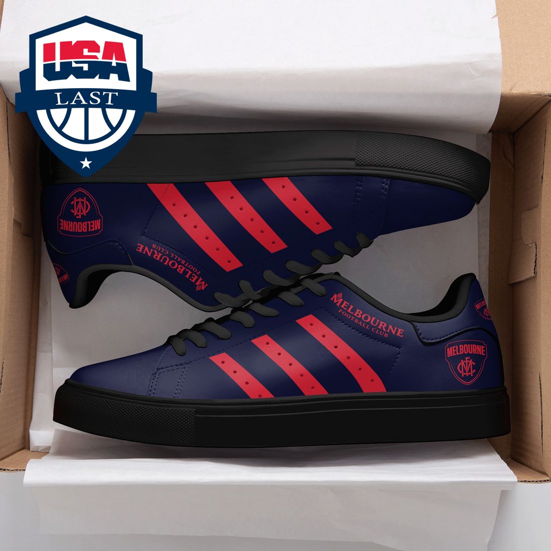 Melbourne FC Red Stripes Style 1 Stan Smith Low Top Shoes