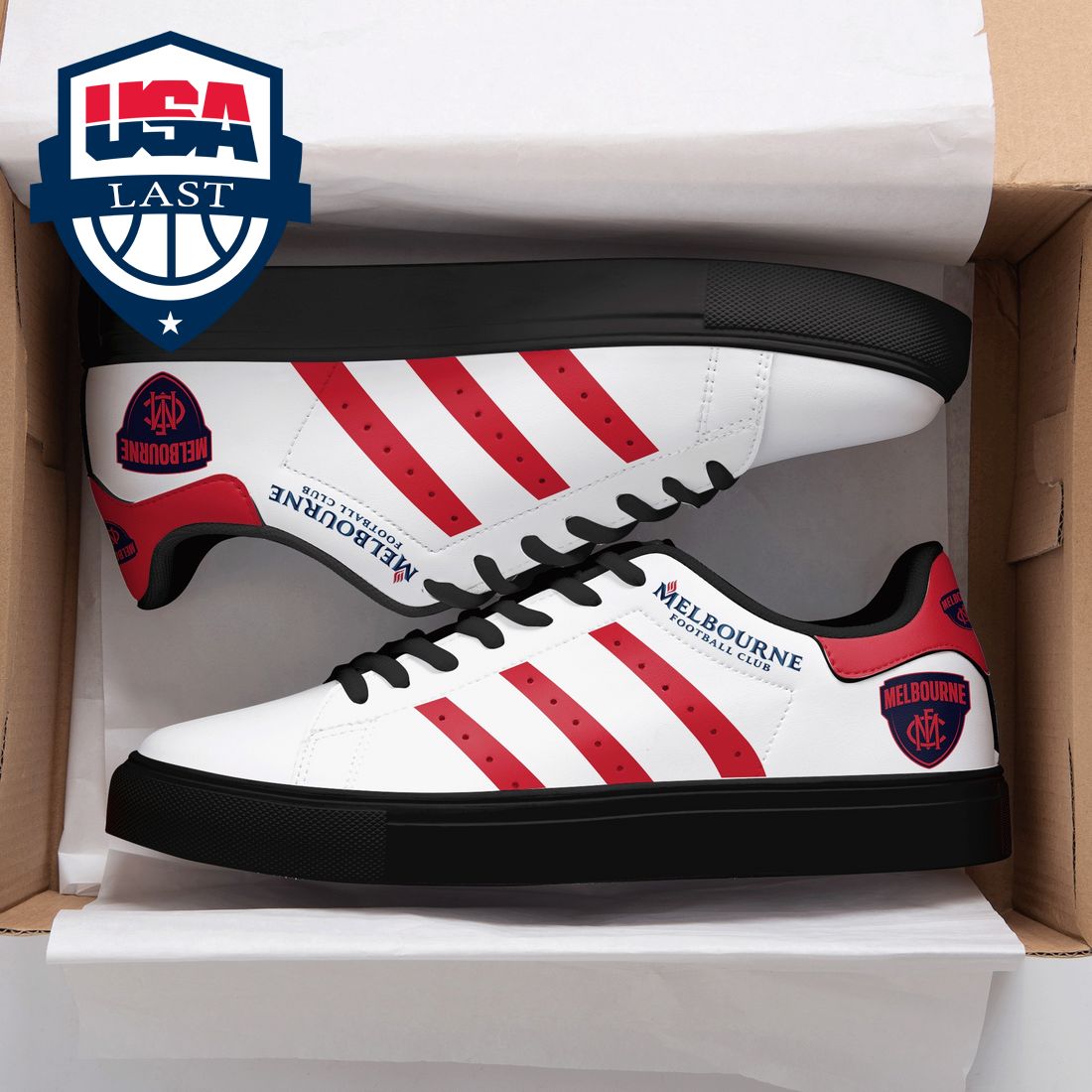 Melbourne FC Red Stripes Style 2 Stan Smith Low Top Shoes