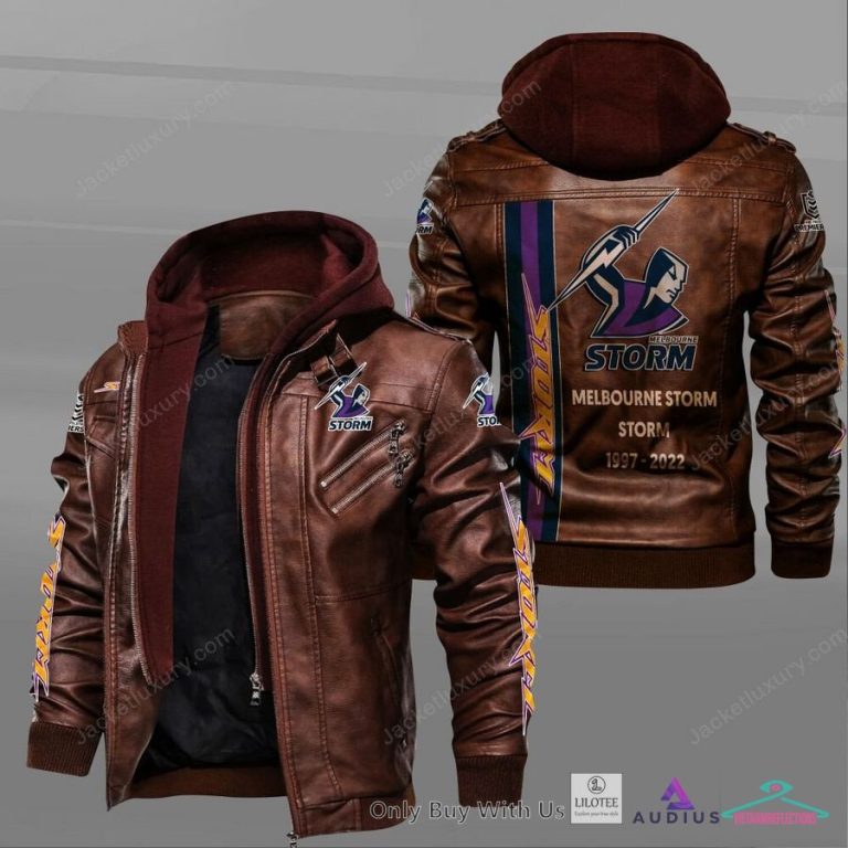 Melbourne Storm 1997 2022 Leather Jacket - Royal Pic of yours