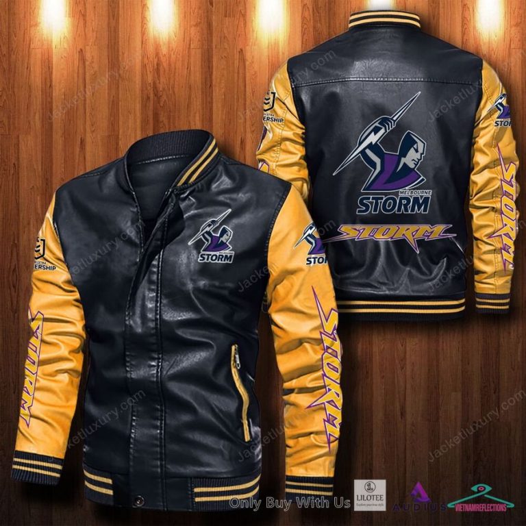 Melbourne Storm Bomber Leather Jacket - Royal Pic of yours