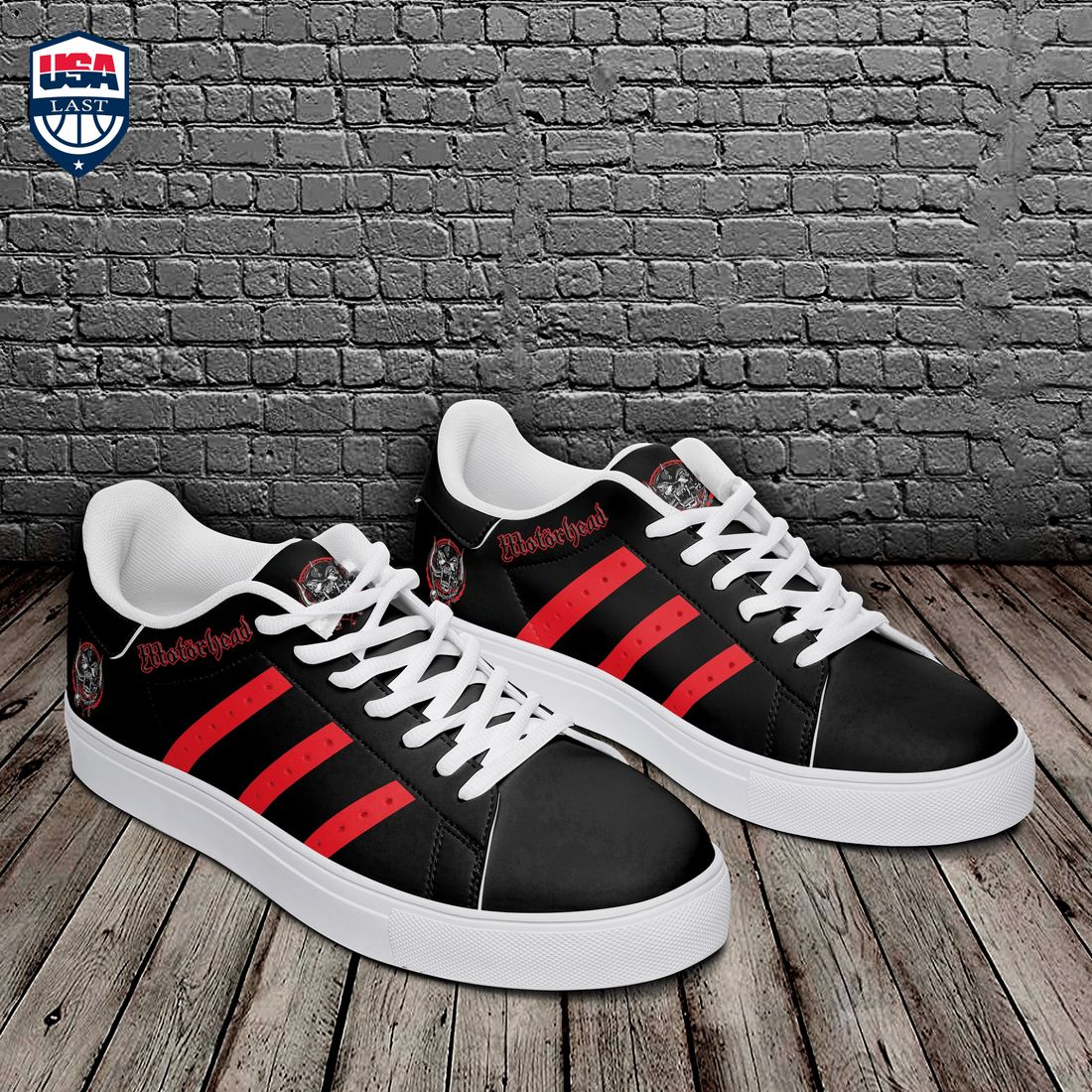 Motorhead Red Stripes Stan Smith Low Top Shoes