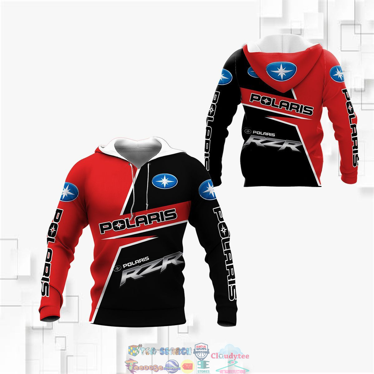 Polaris RZR Red 3D hoodie and t-shirt