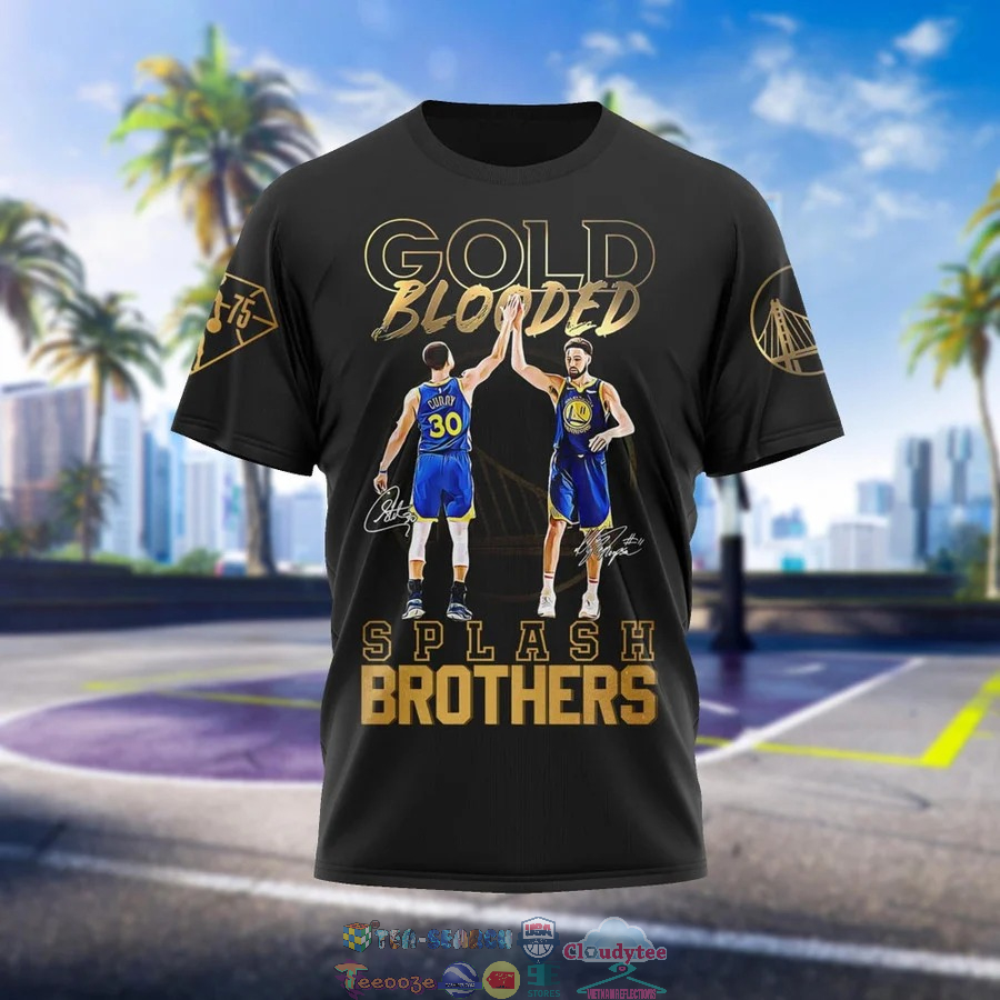 Golden State Warriors Gold Blooded Splash Brothers Black 3D Shirt