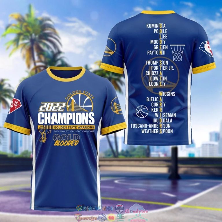 Golden State Warriors 7 Times Champions 3D Shirt 4