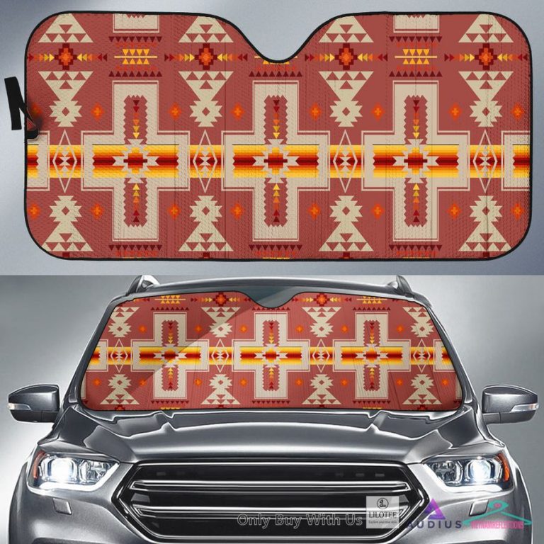 Native American light red Car Sun Shades - Your face is glowing like a red rose