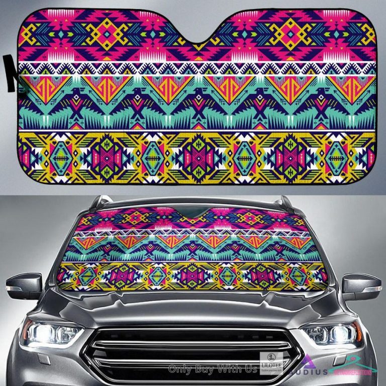 Native American Thunderbird Pattern Car Sun Shades - This is awesome and unique