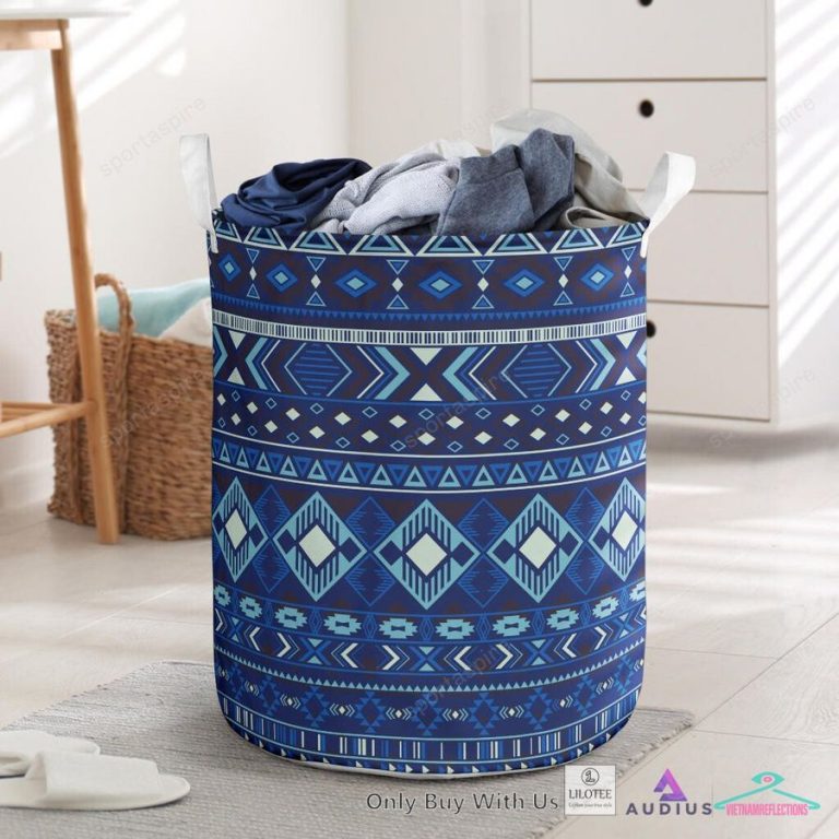 Navy Pattern Native Laundry Basket - How did you learn to click so well