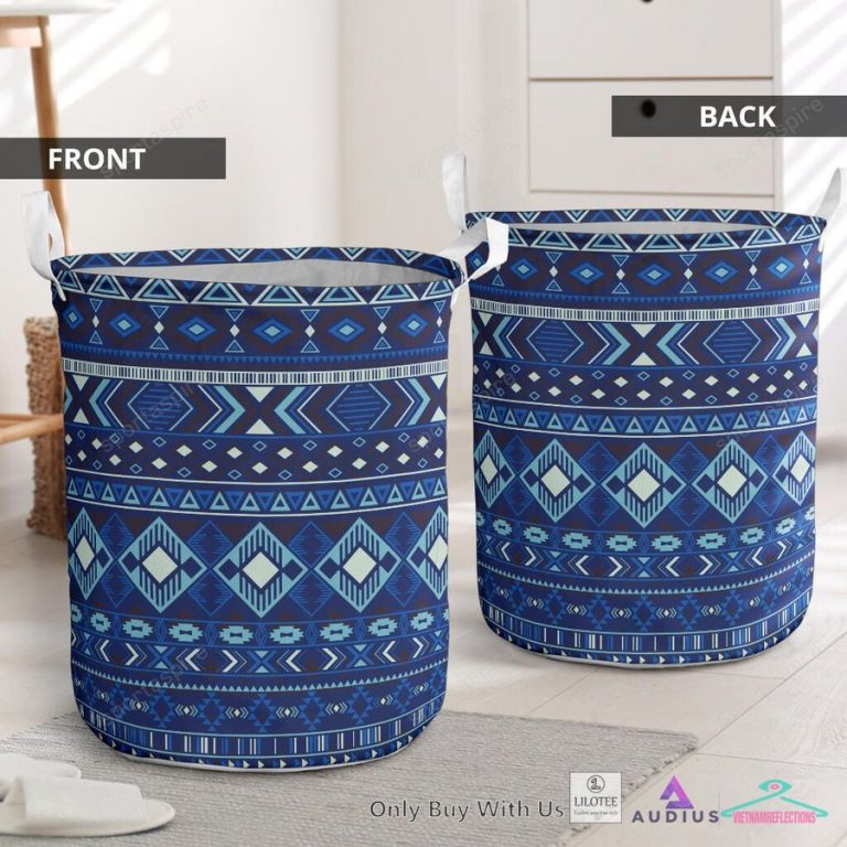 Navy Pattern Native Laundry Basket - Oh! You make me reminded of college days
